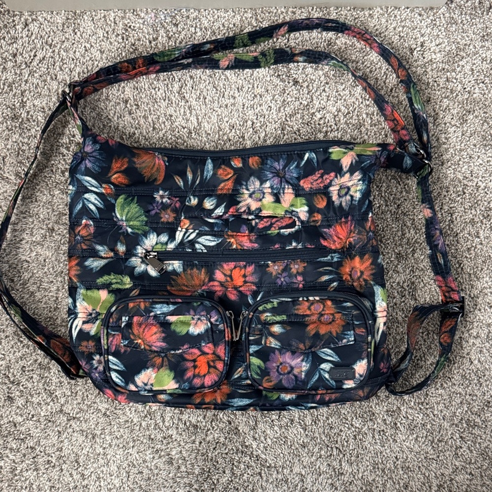 Lug Floral Bag with Multi-Color Design